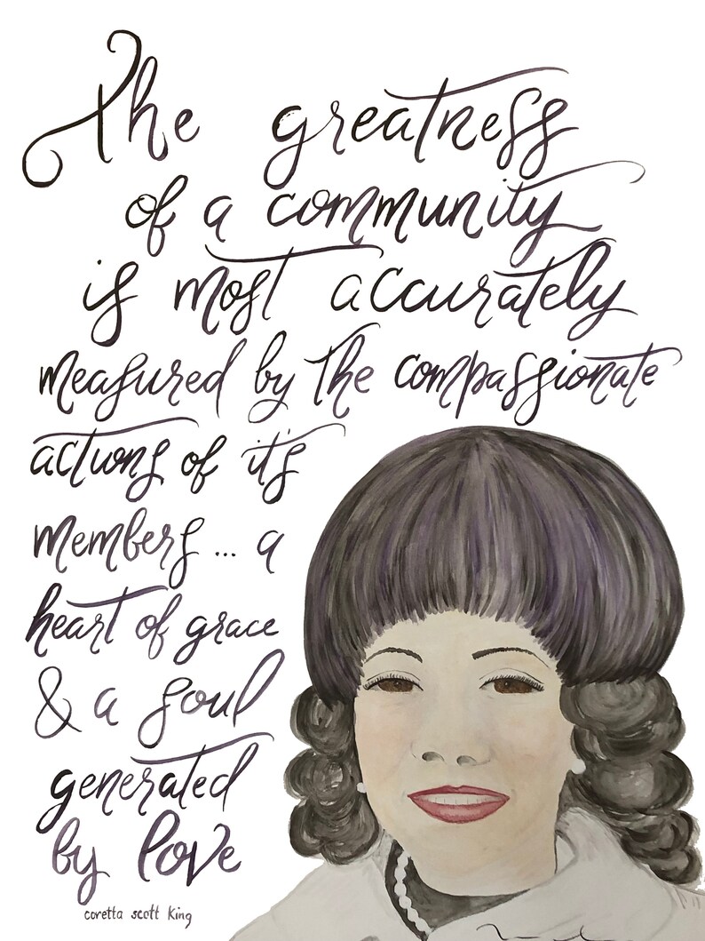 Coretta Scott King - Watercolor Quote Portrait - Community - Etsy