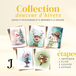 Collection “Douceur d’Hiver” - Cartes de Noël imprimables | Téléchargement instantané
