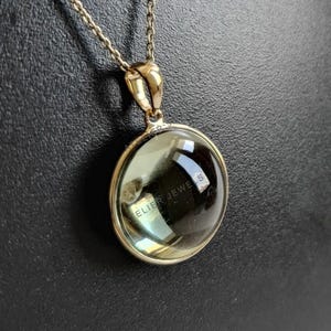 Natural Green Amethyst Pendant, 14K Solid Yellow Gold Pendant, Amethyst Jewelry, February Birthstone, Bezel Pendant, Anniversary Gift