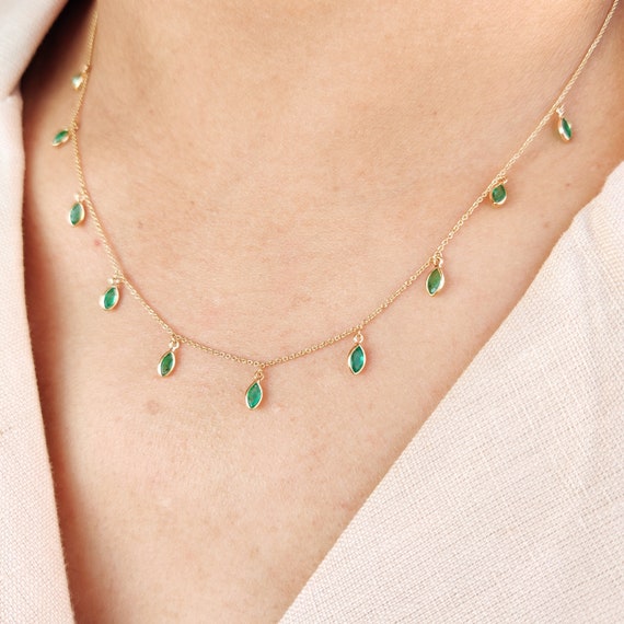 【品質保証】18金製 高純度 天然 エメラルド ネックレス 繊細 一粒デザイン(数量限定 プレゼント 定番 K18 WG 刻印有 K33 K18 天然エメラルド ネックレス E0.16ct D0.10ct 18金 - メルカリ