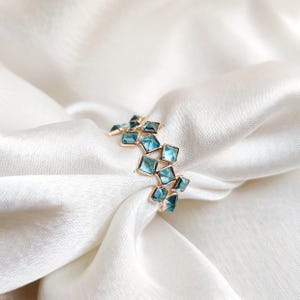 Natural Swiss Blue Topaz Ring, 14K Solid Gold Blue Topaz Ring, Natural Blue Topaz Jewelry, December Birthstone Ring, Dainty Blue Topaz Ring