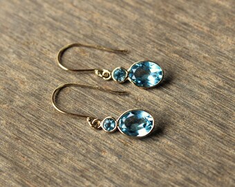 Orecchini Bon Ton: Oro 18 ct., Topazio Blu e Diamanti | Pasquale Bruni
