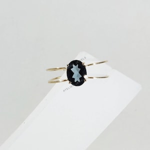 Natural London Blue Topaz Ring, 14K Solid Yellow Gold London Blue Topaz Ring, December Birthstone, Dainty Rings, Blue Topaz Jewelry