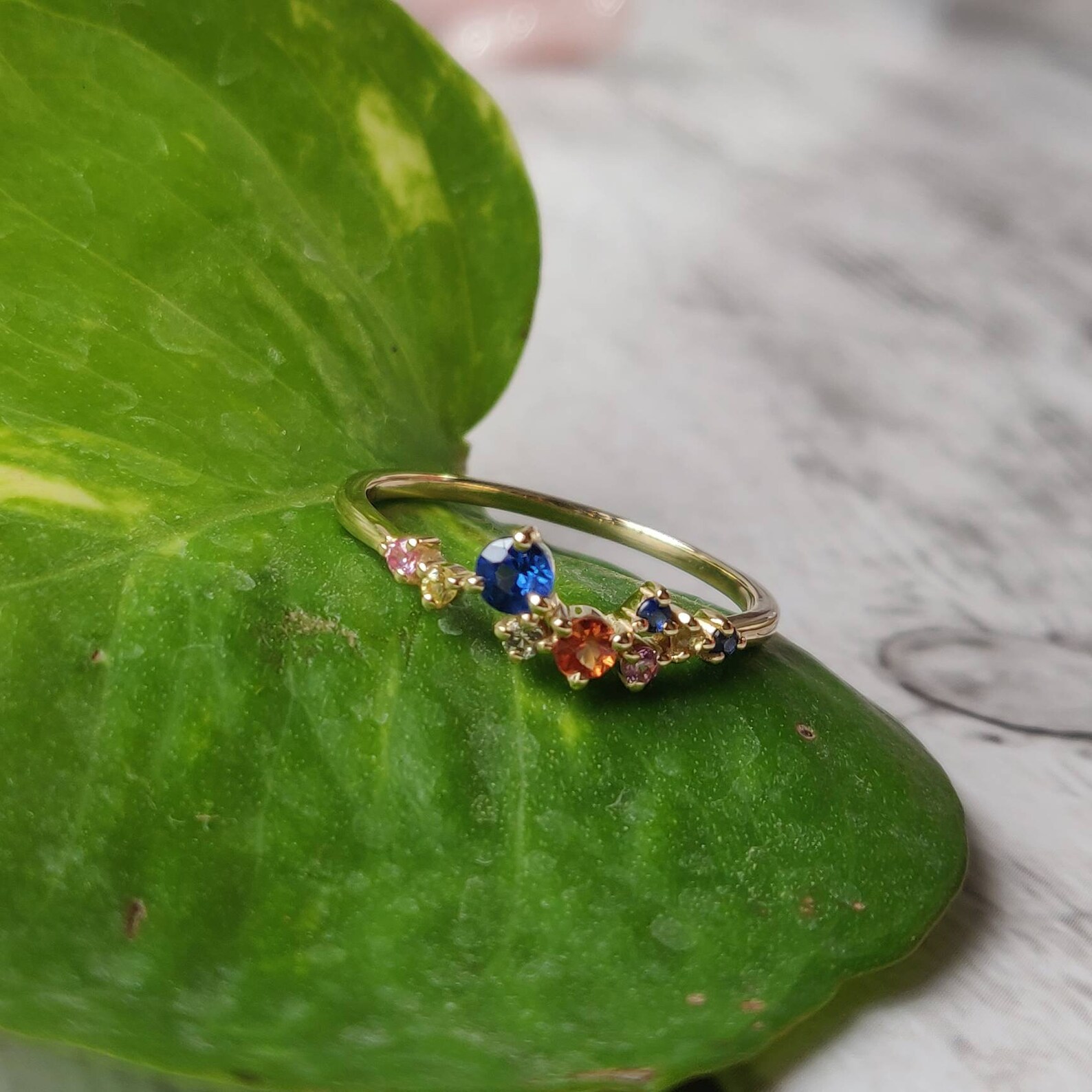 14K Gold Multi Sapphire Ring Bridesmaids Alternative Etsy