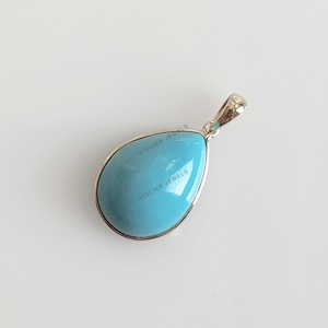 Natural Arizona Turquoise Pendant, 14K Solid Yellow Gold Turquoise Pendant, December Birthstone, Sleeping Beauty Turquoise Jewelry