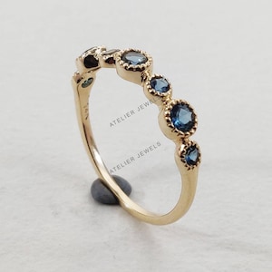 Natural London Blue Topaz Ring, 14K Solid Yellow Gold London Blue Topaz Ring, Blue Topaz Jewelry, December Birthstone, Engagement Ring,