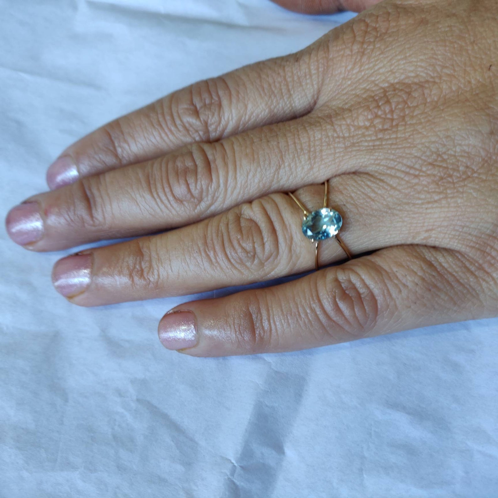 14K Gold Natural Aquamarine Ring 14K Solid Yellow Gold Ring - Etsy