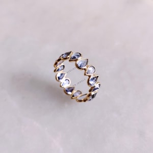Natural Tanzanite Ring, 14K Solid Yellow Gold Tanzanite Ring, December Birthstone Ring, Pear Cut Bezel Ring, Tanzanite Infinity Ring