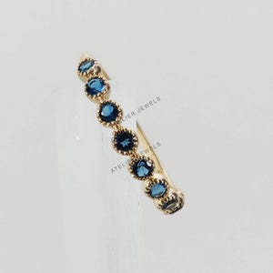 14K Gold Natural London blue Topaz Ring, 14K Solid Yellow Gold Ring, Topaz Engagement Ring, December Birthstone, Wedding Ring