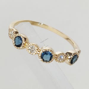 14K Yellow Gold London Blue Topaz Diamond Ring, Natural Blue Topaz Diamond Ring, 14K Solid Gold Ring, Dainty Ring, December Birthstone