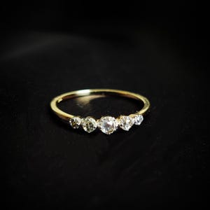 Natural Diamond Ring, 14K Solid Yellow Gold Diamond Ring, April Birthstone, Engagement Ring, Natural Diamond Jewelry, Valentine&#39;s Day Gift