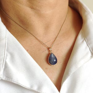 Natural Bi color Tanzanite Pendant, 14K Solid Yellow Gold Tanzanite Pendant, Tanzanite Jewelry, December Birthstone Pendant