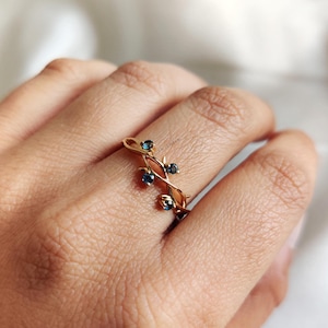 14K Solid Yellow Gold London Blue Topaz Ring, Natural London Blue Topaz Ring, Wedding Ring, December Birthstone, Blue Topaz Jewelry