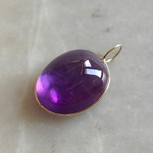 Natural Purple Amethyst Pendant, 14K Solid Yellow Gold Amethyst Pendant, February Birthstone, Birthday Present, Amethyst Jewelry
