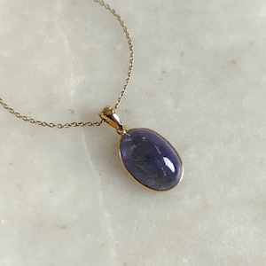 Natural Bi-color Tanzanite Pendant, 14K Solid Yellow Gold Tanzanite Pendant, Tanzanite Jewelry, December Birthstone, Christmas Present