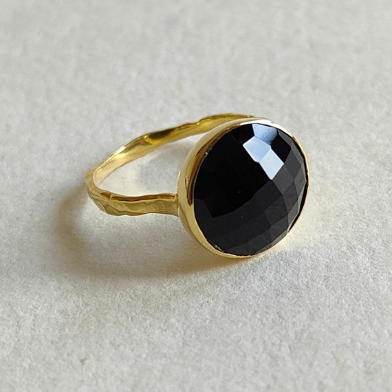 Modern Vintage 14K White Gold 2.5 Carat Black Onyx Wedding Engagement Ring  R167-14KWGDBO | Caravaggio Jewelry