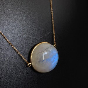 Natürlicher Regenbogen Mondstein Anhänger, 14K Gelbgold Mondstein Anhänger, Juni Birthstone Anhänger, Mondstein Schmuck, Weihnachtsgeschenk