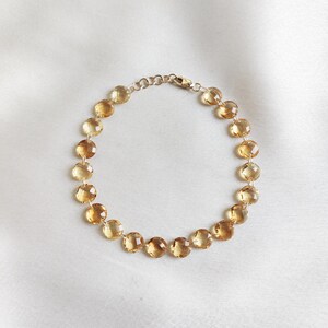 Natural Citrine Bracelet, 14K Solid Yellow Gold Citrine Bracelet, November Birthstone Bracelet, Christmas Present, Citrine Jewelry