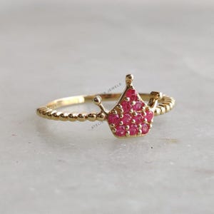 Natural Ruby Ring, 14K Solid Gold Ring, 14K Gold Ruby Ring, July Birthstone, Christmas Present, Dainty Ring, Statement Ring, Ruby Jewelry