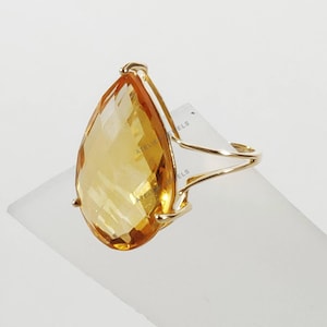 14K Gold Natural Citrine Ring, 14K Solid Yellow Gold Citrine Ring, Citrine Ring, November Birthstone, Citrine Jewelry, Christmas Gift
