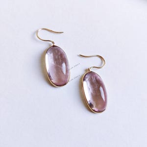 Natural Pink Tourmaline Earring, 14K Solid Yellow Gold Tourmaline Earrings, October Birthstone Earrings, Christmas Gift, Tourmaline Jewelry