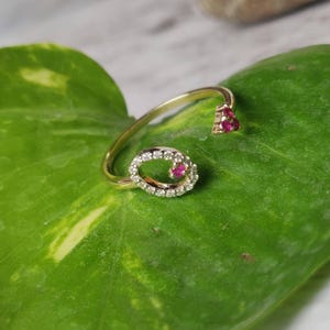 14K Gold Rubin Diamant Ring, Brautjungfern alternativer Verlobungsring, natürlicher Rubin und Diamant Massiv 14K Gelbgold Ring, Juli Geburtsstein