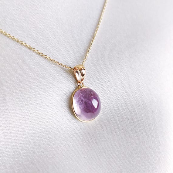 Natural Kunzite Pendant 14K Solid Yellow Gold Pink Kunzite Pendant Bezel Pendant September Birthstone Christmas Gift Kunzite Jewelry Etsy