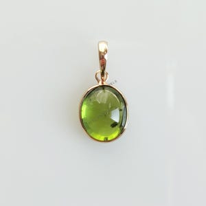 Natural Peridot Pendant, 14K Solid Yellow Gold Peridot Pendant, August Birthstone Pendant, Bezel Pendant, Christmas Gift, Peridot Jewelry