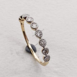 14K Yellow Gold Fine Cut Diamond Ring, Bridesmaids&#39; Alternative Engagement Ring, Diamond Solid 14K Yellow Gold Ring, Valentine Gift