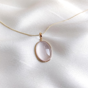 Natural Rose Quartz Pendant, 14K Solid Yellow Gold Rose Quartz Pendant, January Birthstone Pendant, Bezel Pear Pendant, Rose Quartz Jewelry