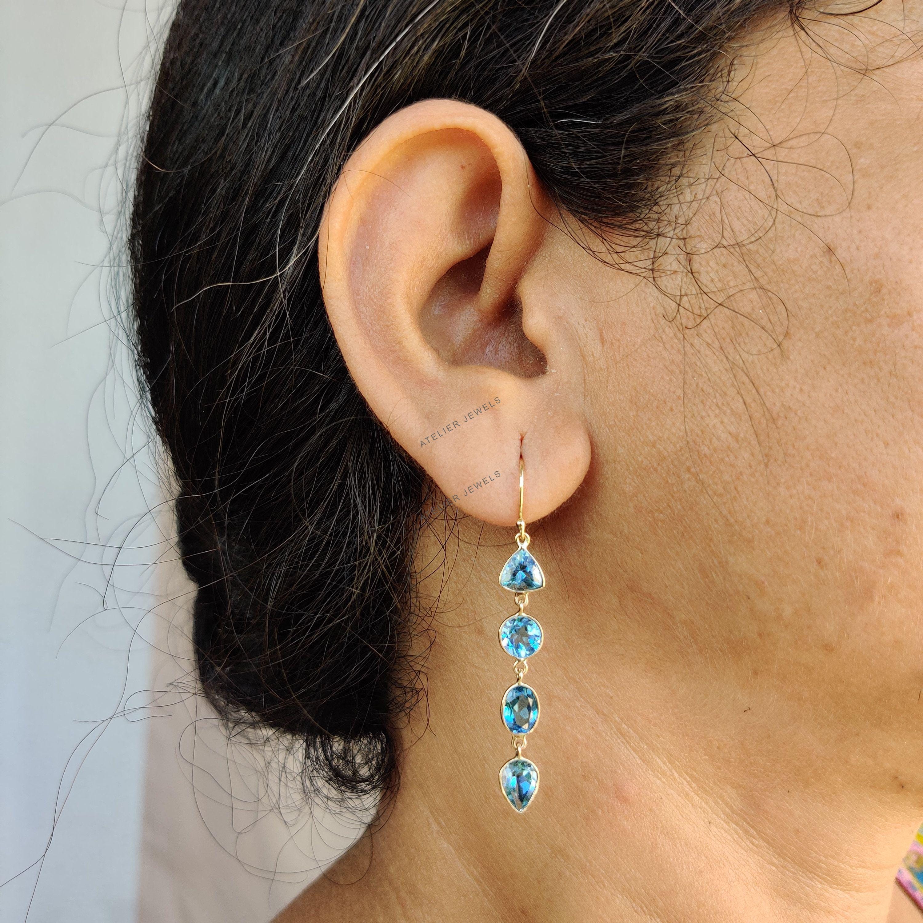 14KWGブルートパーズイヤリング supple（ロンドンブルートパーズイヤリング）14kgf イヤリング