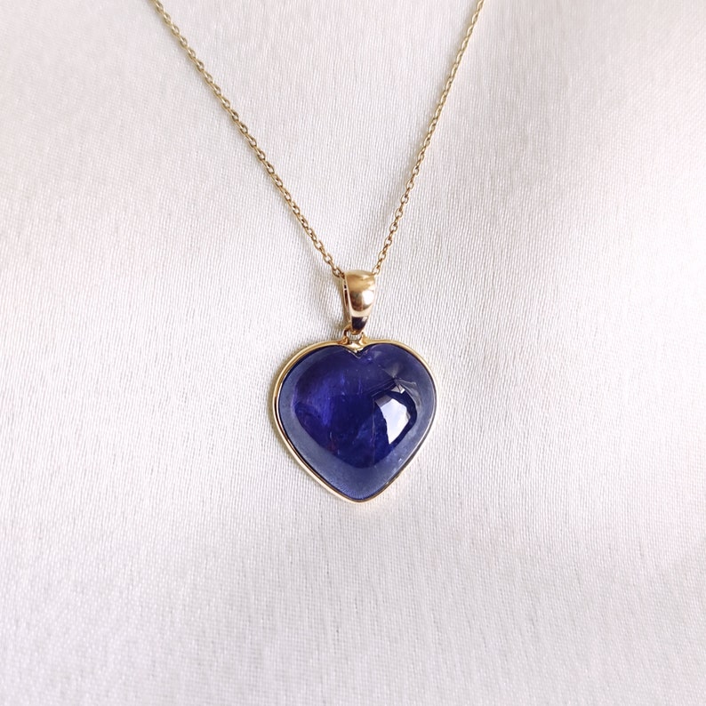 Natural Tanzanite Pendant, 14K Solid Yellow Gold Tanzanite Pendant ...