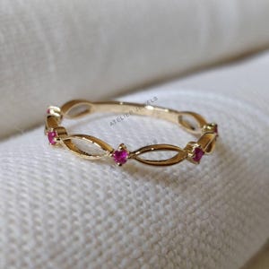 Natural Ruby Ring, 14K Solid Yellow Gold Ruby Ring, July Birthstone Ring, Christmas Present, Dainty Ring, Statement Ring, Ruby Jewelry