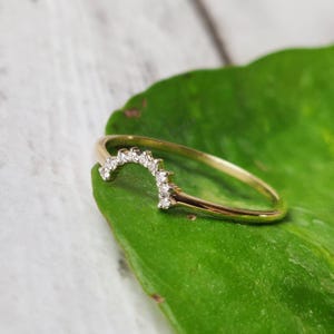 14K Gold Diamond Ring, Alternative Engagement Ring, Diamonds Solid 14K Yellow Gold Ring, Valentine Gift, Diamond Jewelry, Wedding Gift