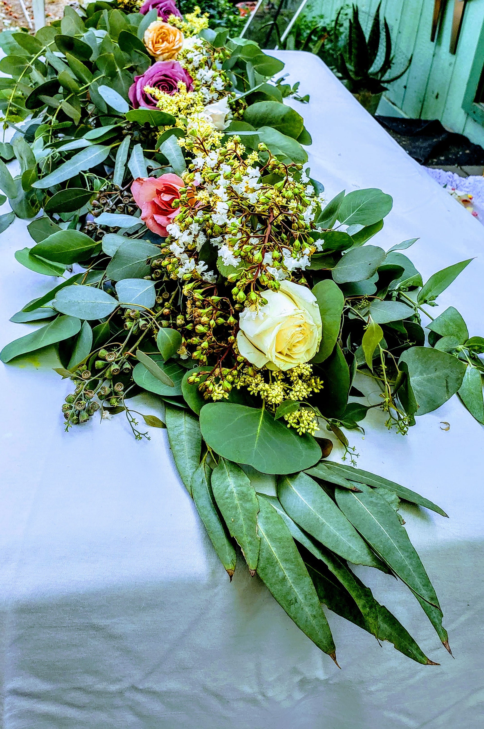 Fresh Eucalyptus Garland or Table Runner with Seeded Silver Etsy