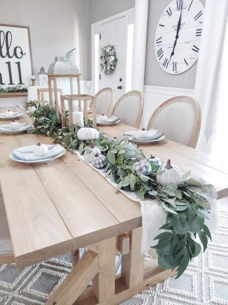 Fresh Eucalyptus Garland or Table Runner with Seeded Silver Etsy