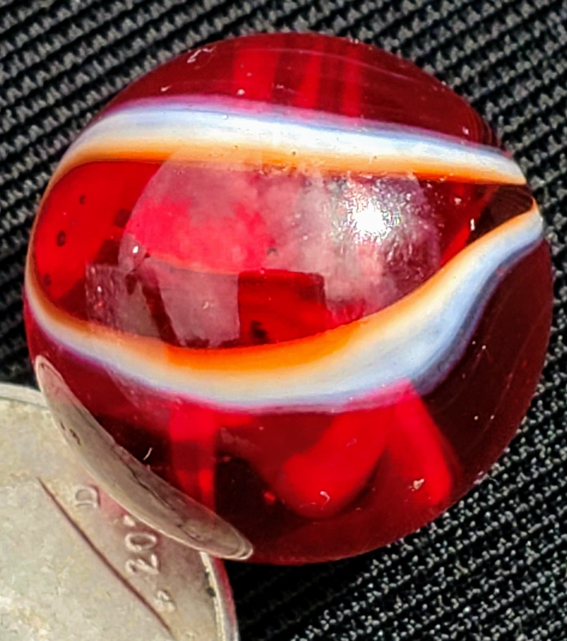 Antique Marble Rare Christensen Transitional Red Striped Etsy