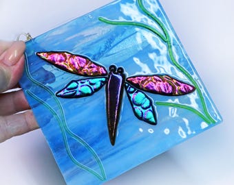 Acchiappasole In Vetro Colorato A Forma Di Libellula 20,3 Cm - Fatto A Mano - Decorazione Da Finestra Per Casa, Giardino, Regalo - 4