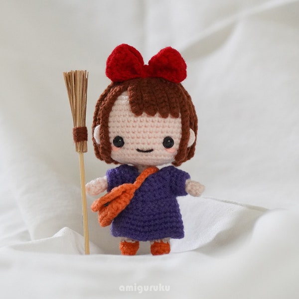 Crochet Pattern of Girl in Navy Dress Amigurumi/ Plushie Doll/ Bagcharm (PDF)