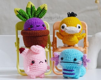 Crochet Pattern of Cute Monsters 4in1 Amigurumi/Plushie (PDF)