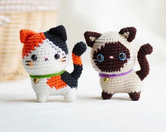 Crochet Pattern of Calico and Siamese Cat Amigurumi - Cat Series (PDF)