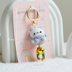 Amigurumi Crochet Keychain Cute Mix White Gray Bear (Actual Keychains)