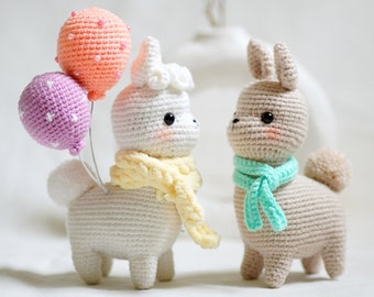 Crochet Pattern of Ruiz & Lucia the Alpacas Amigurumi/ Plushie Doll/ Bagcharm (PDF)
