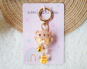 Amigurumi Crochet Keychain Cute Little Brown Bear (Actual Keychains)