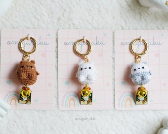 SET of 3 Amigurumi Crochet Keychain Three Little Bears (Actual Keychains)
