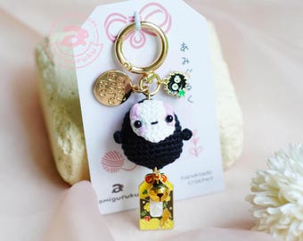 Amigurumi Crochet Keychain Cute Black Ghost (Actual Keychains)