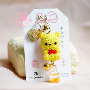 Gehaakte amigurumi-sleutelhanger Winnie de Poeh (echte sleutelhangers)