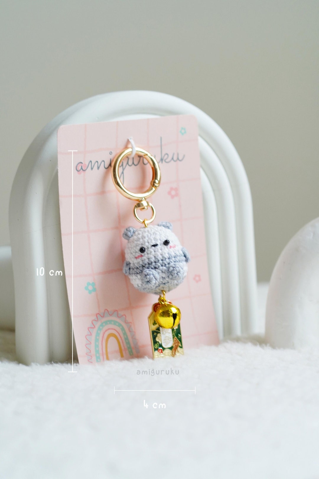 Amigurumi Crochet Keychain Cute Mix White Gray Bear actual Keychains - Etsy