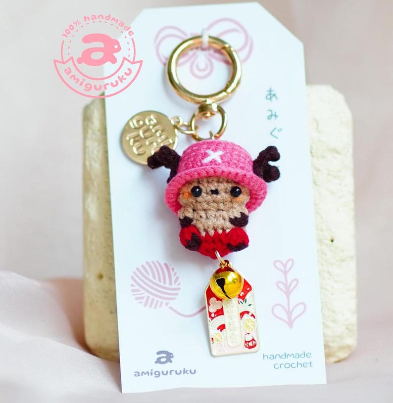 Tony Tony Chopper One Piece Handmade Amigurumi Keychain - Front View