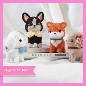 DOGGY SET 4in1 (Bundle) Häkelanleitung von süßen Welpen Pudel Shiba Inu Beagle Terrier Amigurumi (PDF)